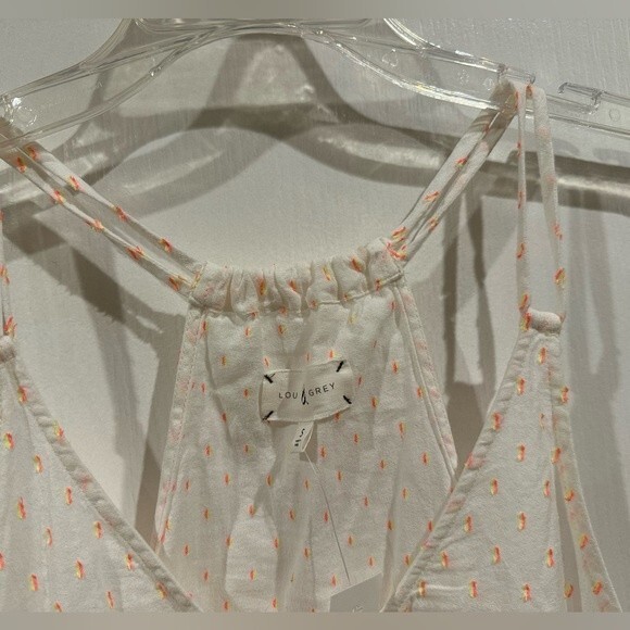 NWT Lou & Gray White Racer Bank Tank Top Cotton Size Small - Picture 3 of 8